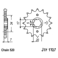 Zahnrad Ritzel 15Z Teilung 520 JTF132715