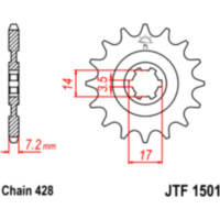 Front sprocket 14t pitch 428 JTF150114