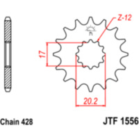 Front sprocket 12t pitch 428 JTF155612