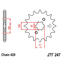 Front sprocket 13t pitch 420 JTF24713