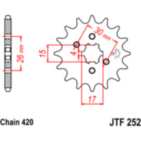 Zahnrad Ritzel 17Z Teilung 420 JTF25217