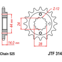 Front sprocket 16tooth pitch 525 JTF31416