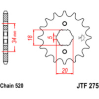 Front sprocket 15t pitch 520 JTF27515