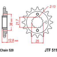 Front sprocket 15tooth pitch 520 JTF51115