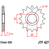 Front sprocket 11tooth pitch 520 JTF42711