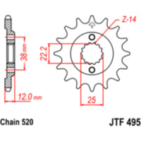 Zahnrad Ritzel 15Z Teilung 520 JTF49515