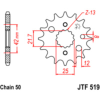 Front sprocket 17t pitch 530