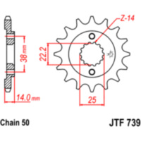 Zahnrad Ritzel 15Z Teilung 530 JTF73915