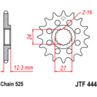 Zahnrad Racing-Ritzel 16Z Teilung 525 JTF44416