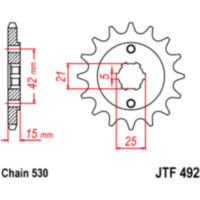 Zahnrad Ritzel 15Z Teilung 530 JTF49215