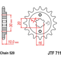 Zahnrad Ritzel 13Z Teilung 520 JTF71113