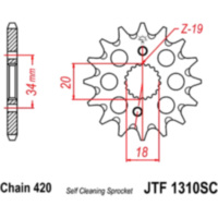 Front sprocket racing 15tooth pitch 420