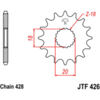 Front sprocket 13t pitch 428 JTF42613