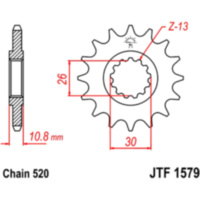 Zahnrad Ritzel 15Z Teilung 520 JTF157915