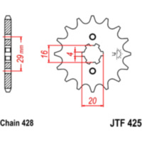 Front sprocket 16t 428 pitch