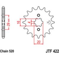 Front sprocket 14t 520 pitch JTF42214