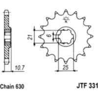 Zahnrad Ritzel 14Z Teilung 630 JTF33114