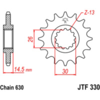 Front sprocket 15tooth pitch 630 JTF33015