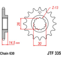 Zahnrad Ritzel 15Z Teilung 630 JTF33515