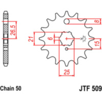 Front sprocket 15tooth pitch 530 JTF50915