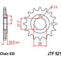 Zahnrad Ritzel 15Z Teilung 630 JTF52115