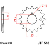 Front sprocket 14 tooth pitch 630