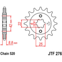 Zahnrad Ritzel 16Z Teilung 520 JTF27616