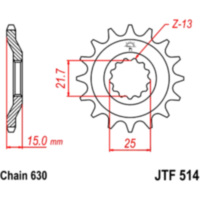 Zahnrad Ritzel 15Z Teilung 630 JTF51415