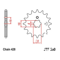 Zahnrad Ritzel 16Z Teilung 428 JTF55016