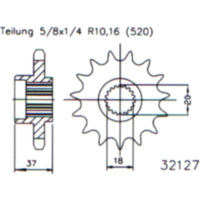 Zahnrad Ritzel 17Z Teilung 520