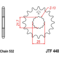 Zahnrad Ritzel 16Z Teilung 532 JTF44016