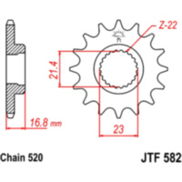 Zahnrad Ritzel 16Z Teilung 520 JTF58216