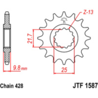 Front sprocket 20tooth pitch 428