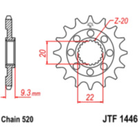 Zahnrad Racing-Ritzel 14Z Teilung 520 JTF144614SC