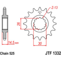Front sprocket 16t pitch 525 JTF133216