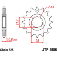 Zahnrad Ritzel 16Z Teilung 525 JTF158616