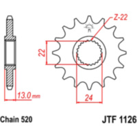 Zahnrad Ritzel 16Z Teilung 520 JTF112616