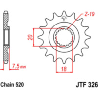 Zahnrad Ritzel 12Z Teilung 520 JTF32612