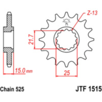 Front sprocket 15tooth pitch 525 JTF151515