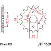 Front sprocket 14tooth pitch 428 JTF155914