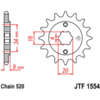 Front sprocket 15t pitch 520 JTF155415