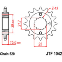 Zahnrad Ritzel 14Z Teilung 520 JTF104214