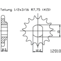 Front sprocket 11tooth pitch 415