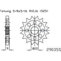 Zahnrad Racing-Ritzel 16Z Teilung 525