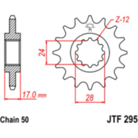 Zahnrad Ritzel 14Z Teilung 530 JTF29514