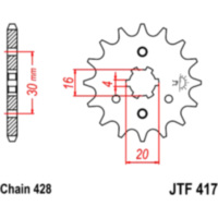 Front sprocket 15tooth pitch 428 JTF41715