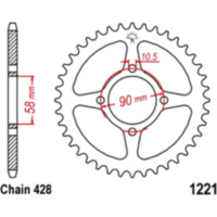 Rear sprocket 42tooth pitch 428 JTR122142