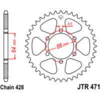 Rear sprocket 45 tooth pitch 428 JTR47145