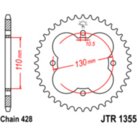 Rear sprocket 50tooth pitch 428 JTR135550