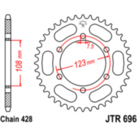 Rear sprocket 43 tooth pitch 428 JTR69643